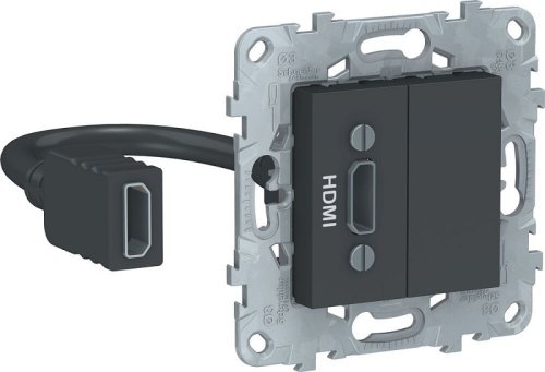 Розетка HDMI без рамки Schneider Electric Unica New 1-м. антрацит картинка